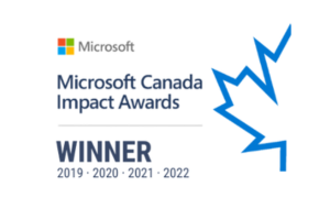 Bulletproof 4X Microsoft Canada Impact Award Winner Logo